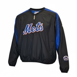 Vintage MLB Majestic Authentic NY Mets Mens L Dugout Windbreaker Jacket 90s/00s